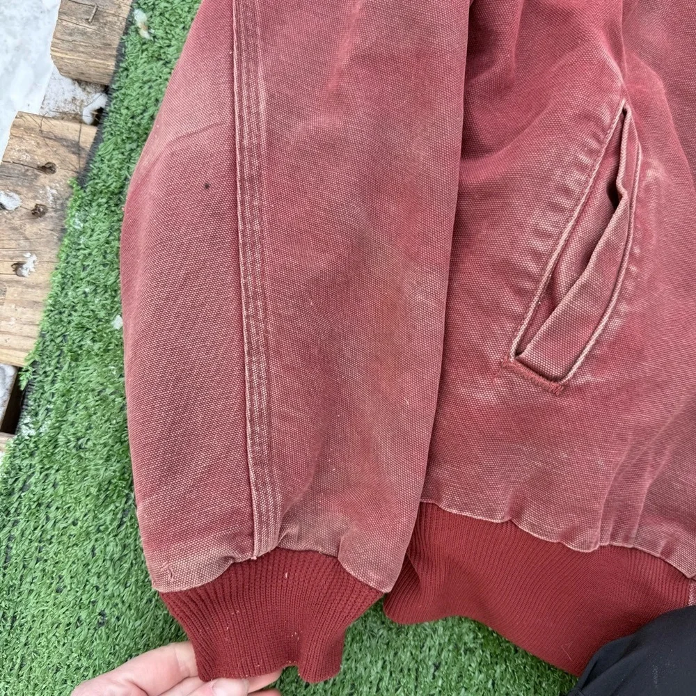 Carhartt Men's Vintage Brick Red Santa Fe Bomber Jacket Size XL